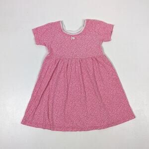 Vintage Hearts & Flower Dress Girls Size 3-4T Pink Floral Calico Casual